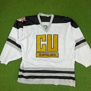 Vintage Colorado Buffaloes Varsity #1 Genus Long Sleeve Hockey Jersey Sz XL